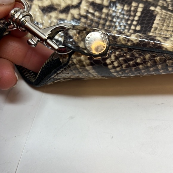 Orciani Snakeskin Print Patent Leather Tote Double Zip Shoulder Bag Italy - Picture 14 of 15